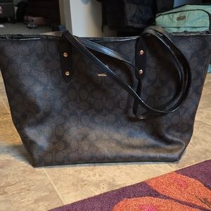 Coach Black Signature Tote Bag